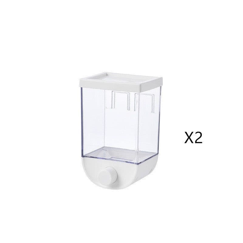 image-Kitchen Food Storage Easy Press Container Cereal Dispenser Wall Mounted Food Storage Box