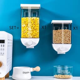 image-Kitchen Food Storage Easy Press Container Cereal Dispenser Wall Mounted Food Storage Box
