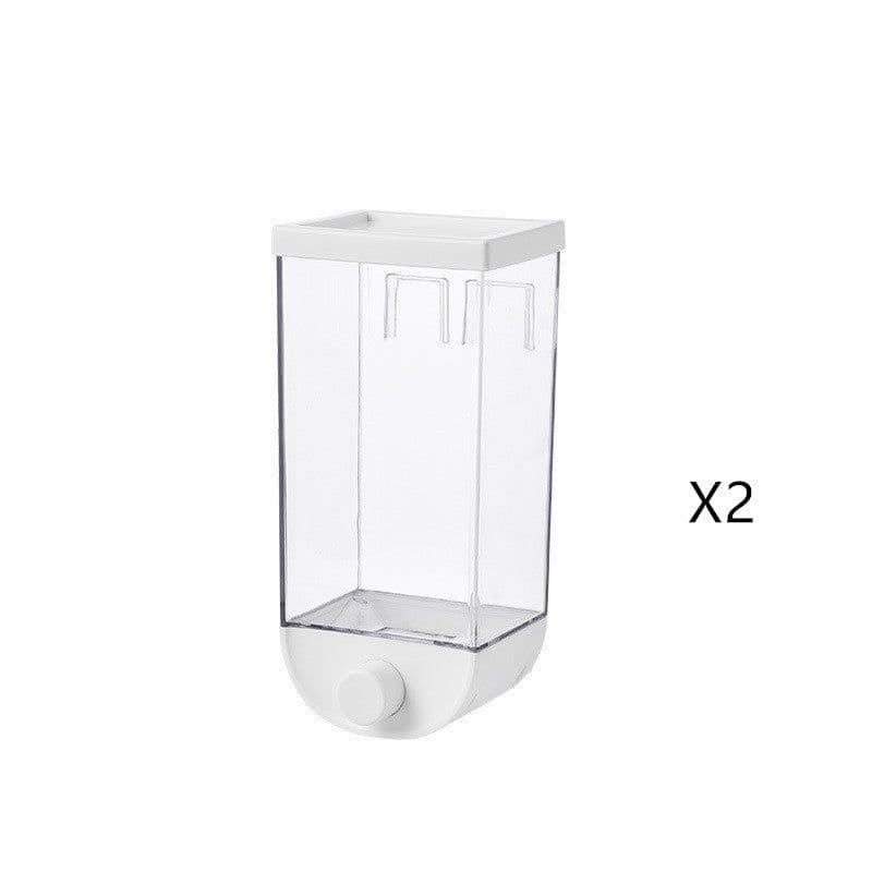 image-Kitchen Food Storage Easy Press Container Cereal Dispenser Wall Mounted Food Storage Box