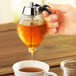 image-Squeeze Bottle Honey Jar Container Bee Drip Dispenser Kettle Storage Pot