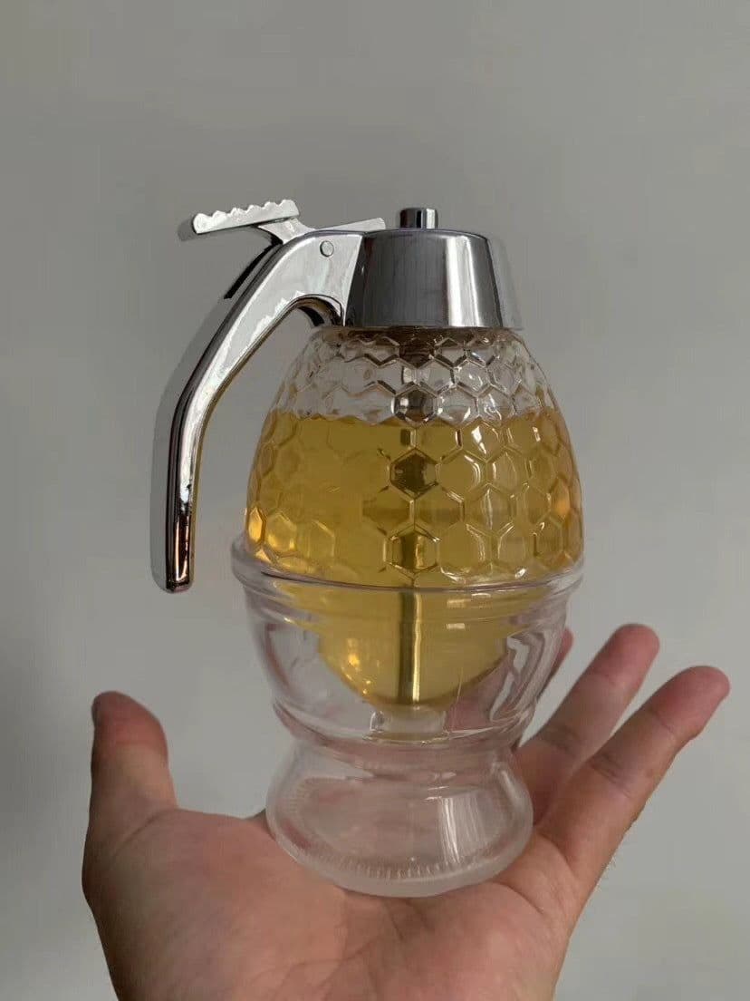 image-Squeeze Bottle Honey Jar Container Bee Drip Dispenser Kettle Storage Pot