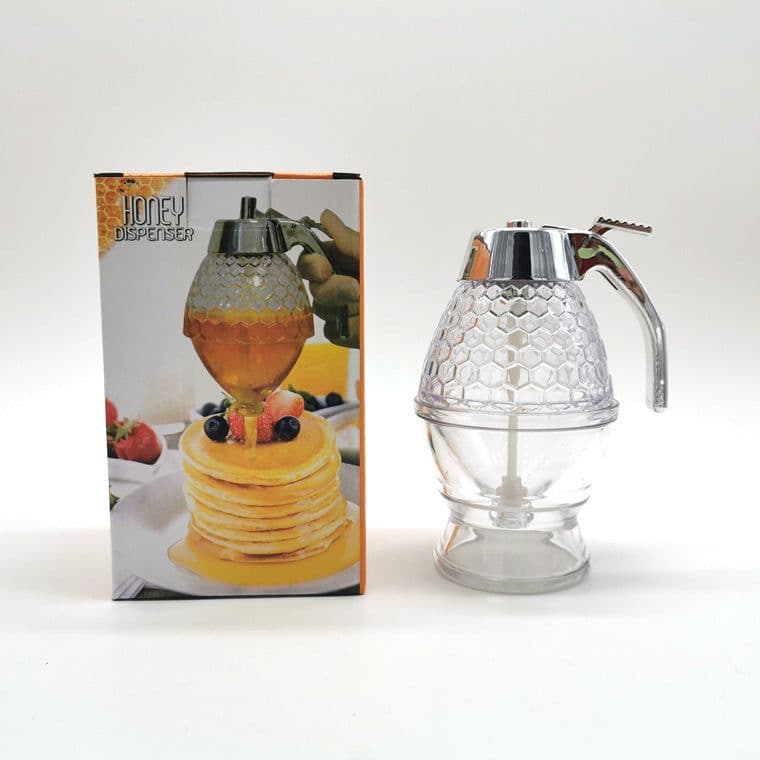 image-Squeeze Bottle Honey Jar Container Bee Drip Dispenser Kettle Storage Pot