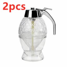 image-Squeeze Bottle Honey Jar Container Bee Drip Dispenser Kettle Storage Pot