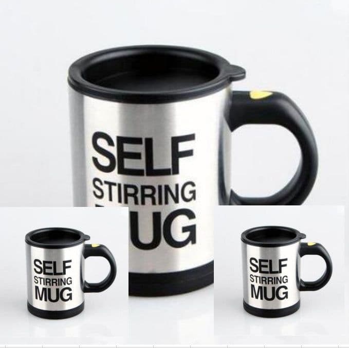 image-Automatic Lazy Self Stirring Magnetic Mug Creative 304 Stainless Steel Coffee Milk Mixing Cup Blender Smart Mixer Thermal Cup