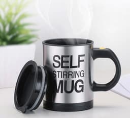 image-Automatic Stirring Glass Lazy Electric Mug Stainless Steel Electric Rotating Coffee Cup