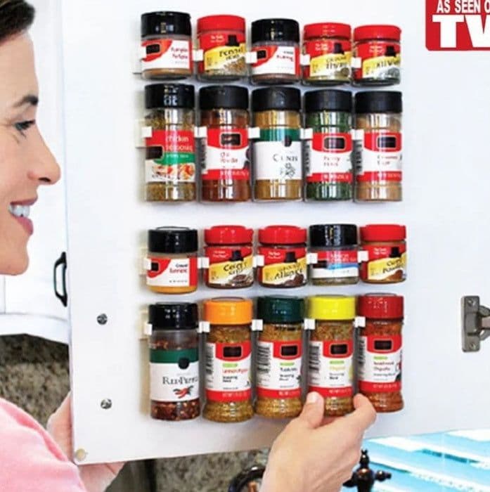 image-Clip N Store Storage Rack Spice Rack Kitchen Supplies Gadgets Bottle Racks