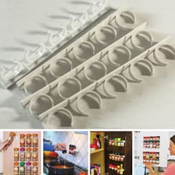 image-Clip N Store Storage Rack Spice Rack Kitchen Supplies Gadgets Bottle Racks