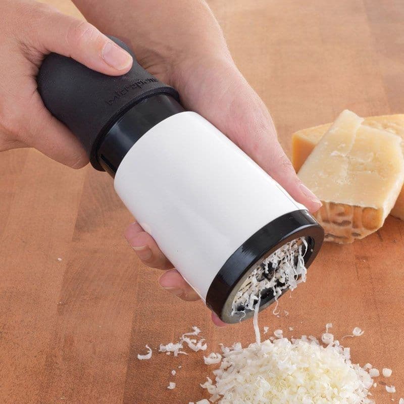 image-Kitchen Gadgets Stainless Steel Cheese Grater Chocolate Fondue Rotary Grinder Mill With 2 Different Blades
