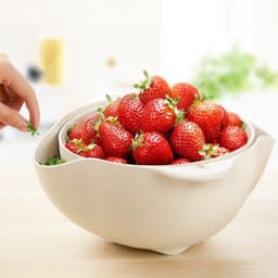 image-Kitchen Laundry Organizer Thickening Home Kitchen Plastic Rice Friut Bowl Washing Rice Sieve Basin Washing Basket