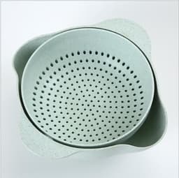 image-Kitchen Laundry Organizer Thickening Home Kitchen Plastic Rice Friut Bowl Washing Rice Sieve Basin Washing Basket