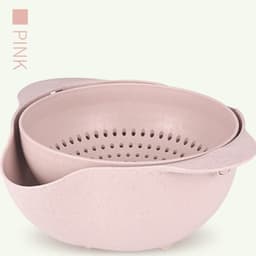 image-Kitchen Laundry Organizer Thickening Home Kitchen Plastic Rice Friut Bowl Washing Rice Sieve Basin Washing Basket