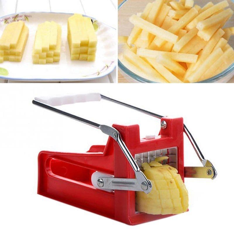 image-kitchen gadgets 2 Blades Potato Cutter Chopper Stainless French Fries Slicer for kitchen cortador de vegetales Home Kitchen Tool