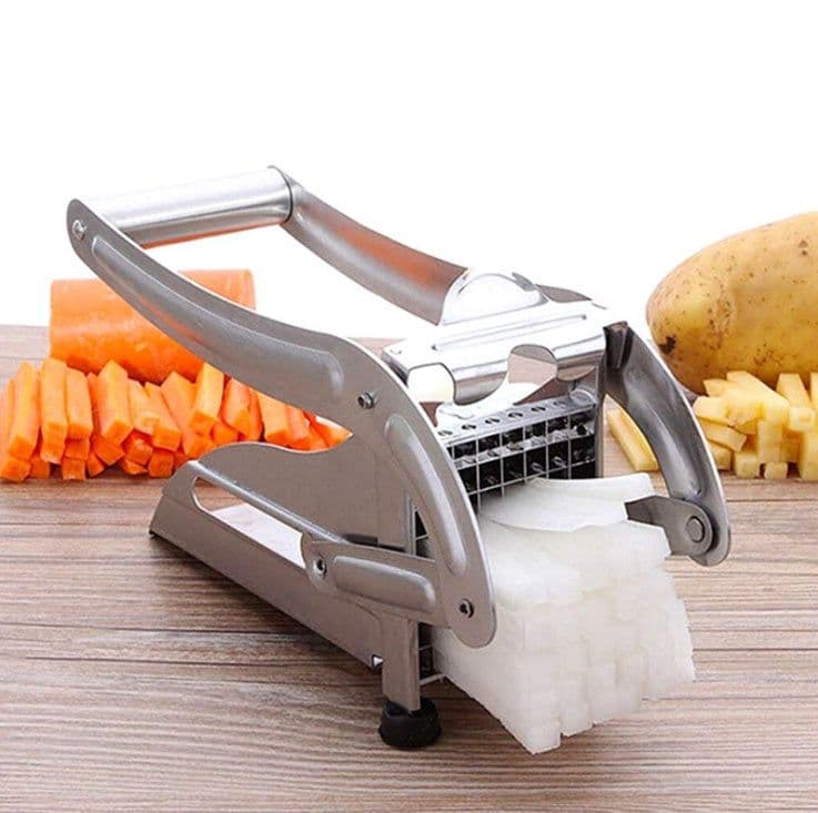 image-kitchen gadgets 2 Blades Potato Cutter Chopper Stainless French Fries Slicer for kitchen cortador de vegetales Home Kitchen Tool
