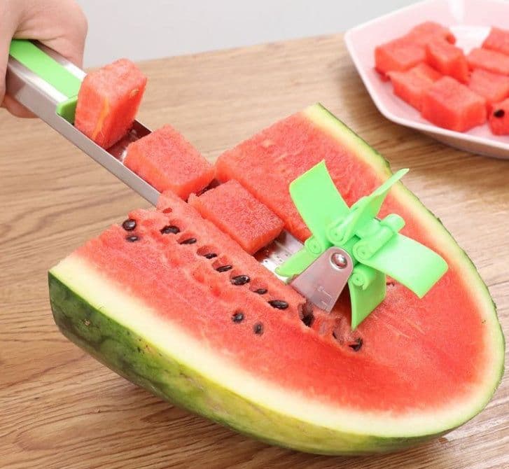 image-Watermelon Windmill Cutter Stainless Steel Cut Watermelon Artifact Fruit Cut Artifact Creative Fancy Dig Fruit Slice