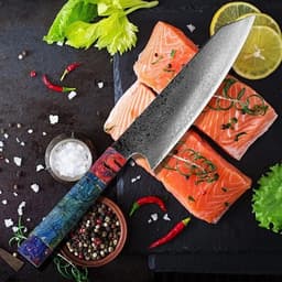 image-8 inch Damascus chef knife Cut knife Japanese fish knife Kitchen knife