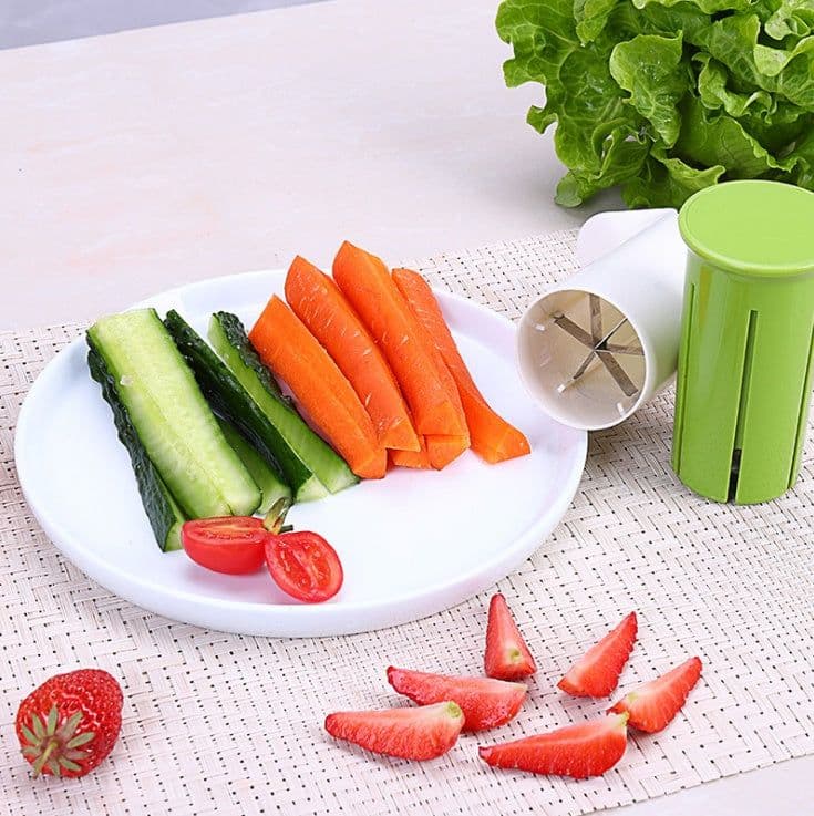 image-Creative Vegetable Cutters Fruit Kitchen Cucumber Carrot Divider Strawberry Slicer Splitter Kitchen Gadget Accessories