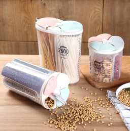 image-Healthy Containers Cereal Grain Dry Food Storage Tank Transparent Cover Plastic Case