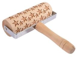image-Push-Style Christmas Embossing Rolling Pin Printed Cookie Dough Stick Fondant Tool Baking Noodle Cake Dough Engraved Roller Q40