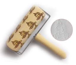 image-Push-Style Christmas Embossing Rolling Pin Printed Cookie Dough Stick Fondant Tool Baking Noodle Cake Dough Engraved Roller Q40