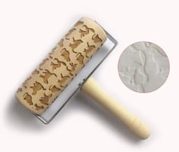 image-Push-Style Christmas Embossing Rolling Pin Printed Cookie Dough Stick Fondant Tool Baking Noodle Cake Dough Engraved Roller Q40