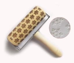image-Push-Style Christmas Embossing Rolling Pin Printed Cookie Dough Stick Fondant Tool Baking Noodle Cake Dough Engraved Roller Q40