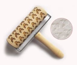 image-Push-Style Christmas Embossing Rolling Pin Printed Cookie Dough Stick Fondant Tool Baking Noodle Cake Dough Engraved Roller Q40