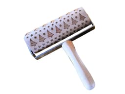 image-Push-Style Christmas Embossing Rolling Pin Printed Cookie Dough Stick Fondant Tool Baking Noodle Cake Dough Engraved Roller Q40