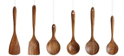 image-Thailand Teak Natural Wood Tableware Spoon Ladle Turner Long Rice Colander Soup Skimmer Cooking Spoons Scoop Kitchen Tool Set