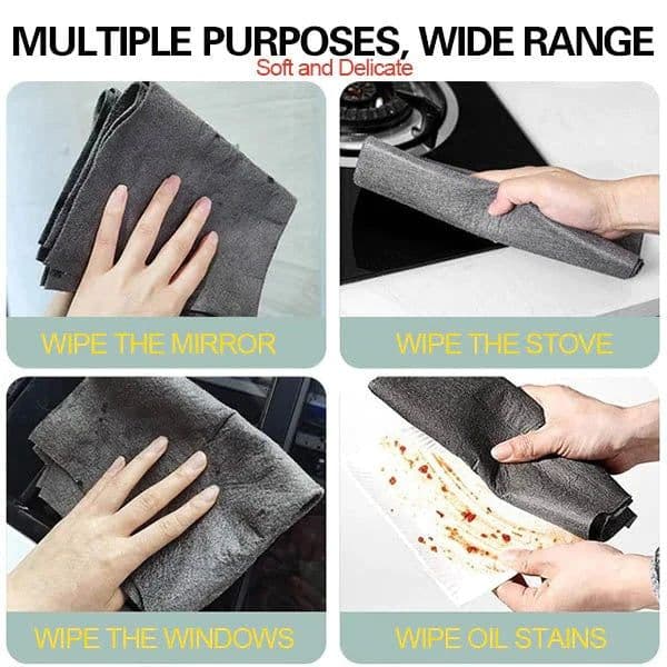 image-Thickened Magic Cleaning Cloth Microfiber Surface Instant Polishing Household Cleaning Cloth For Glass Windows Mirrors Car Kitchen Gadgets