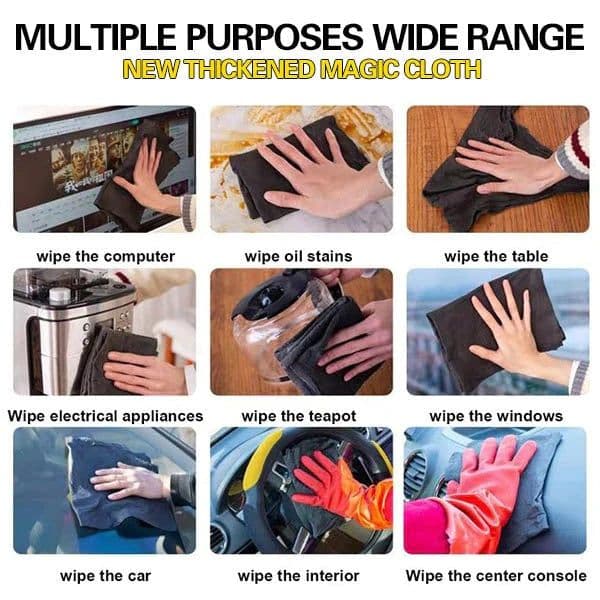 image-Thickened Magic Cleaning Cloth Microfiber Surface Instant Polishing Household Cleaning Cloth For Glass Windows Mirrors Car Kitchen Gadgets
