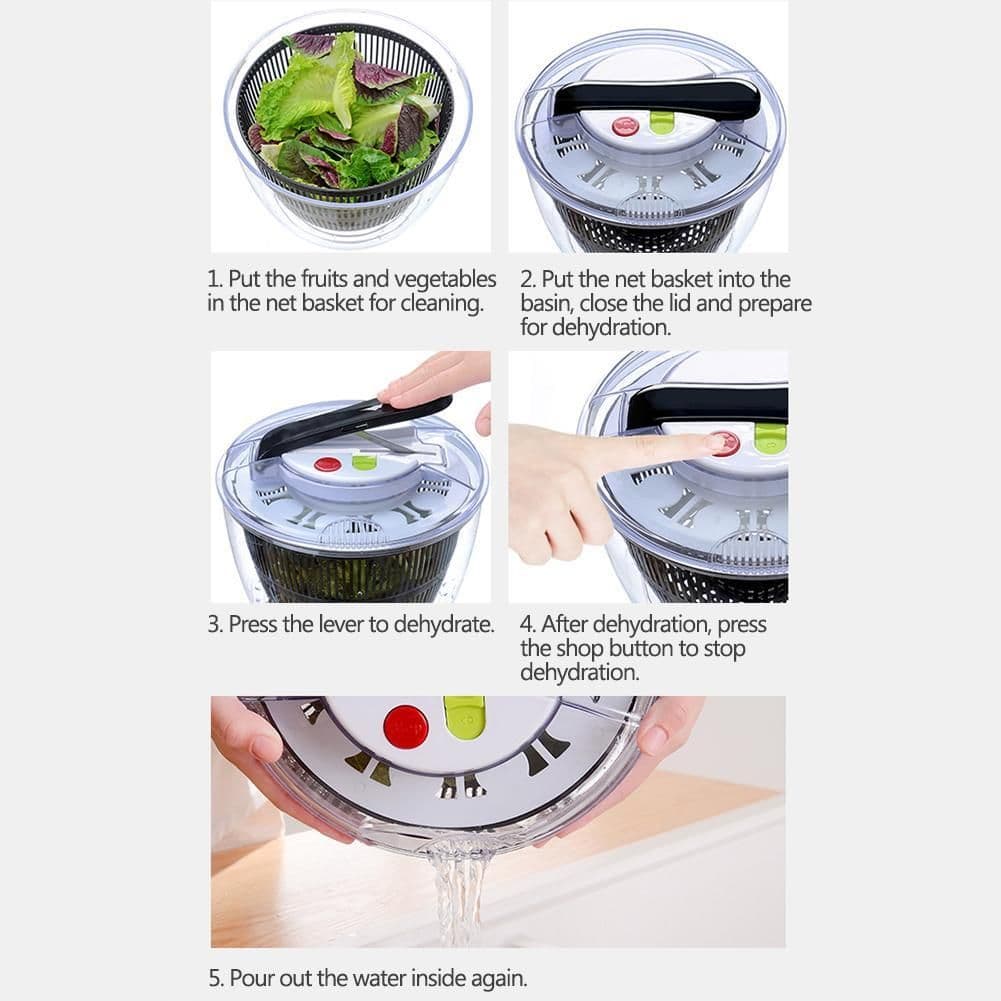 image-Useful Vegetables Fruits Dryer Salad Spinner Fruit Wash Clean Basket Storage Drying Machine Kitchen Tools Vegetable Dehydrator