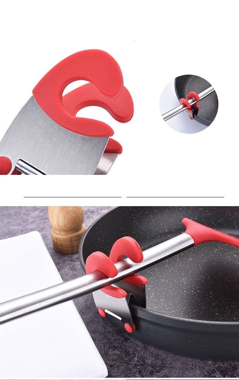 image-Stainless Steel Heat-resistant Spoon Rest Spatula Holder