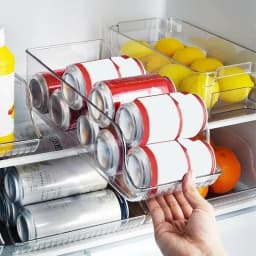 image-Refrigerator Organizer Beverage Transparent Holder For Fridge Freezer Kitchen Storage Container Cabinets