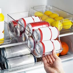 image-Refrigerator Organizer Beverage Transparent Holder For Fridge Freezer Kitchen Storage Container Cabinets
