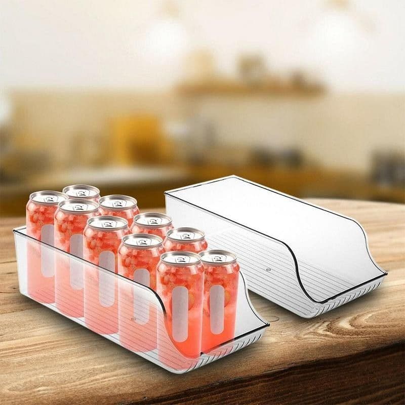 image-Refrigerator Organizer Beverage Transparent Holder For Fridge Freezer Kitchen Storage Container Cabinets