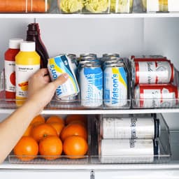 image-Refrigerator Organizer Beverage Transparent Holder For Fridge Freezer Kitchen Storage Container Cabinets