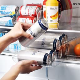 image-Refrigerator Organizer Beverage Transparent Holder For Fridge Freezer Kitchen Storage Container Cabinets