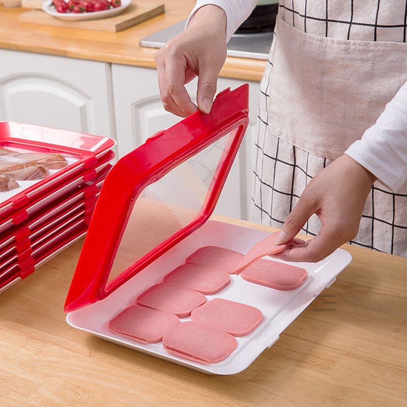 image-Kitchen Vacuum Plastic Wrap Fresh-keeping Tray Meat Fruit Vegetable Seal Storage Cling Film Trays Crisper Home Kitchen Supplies