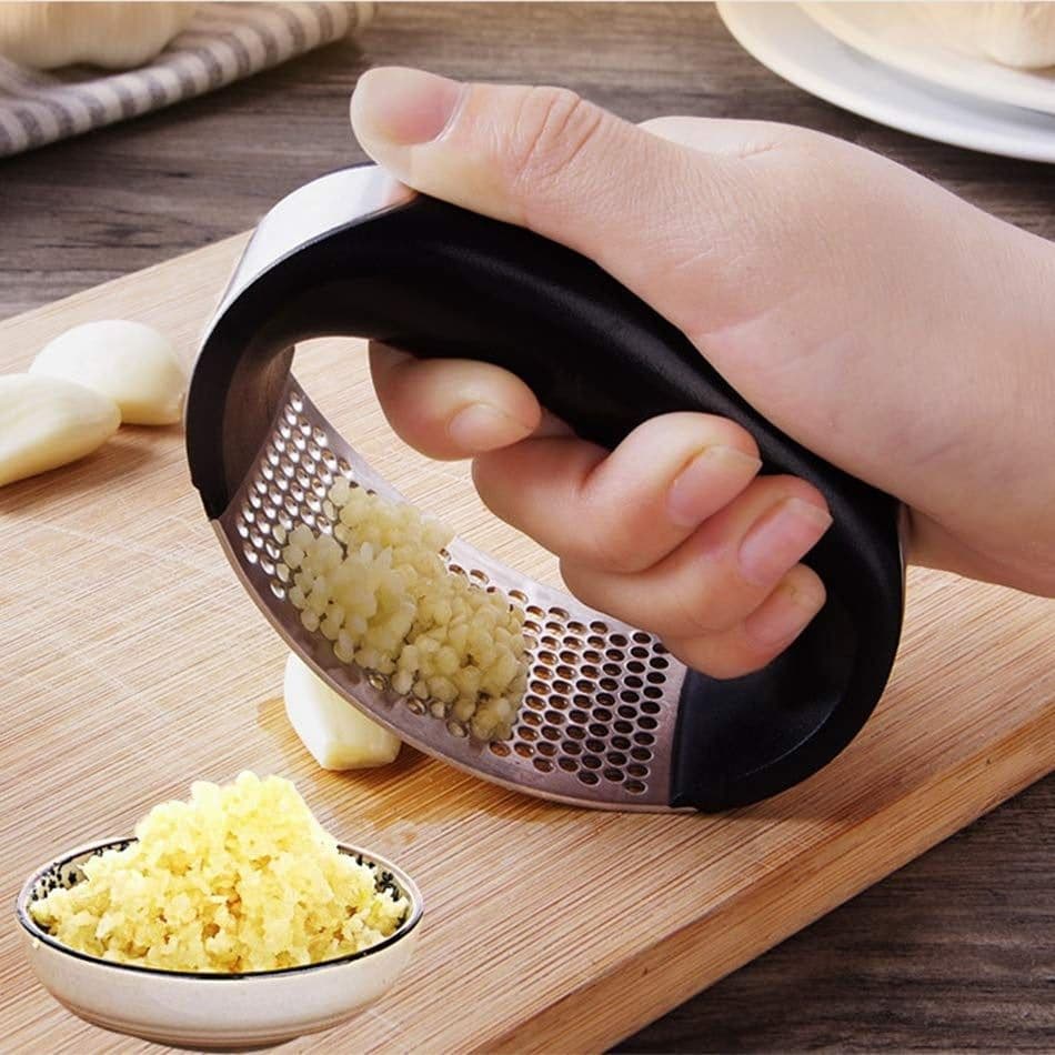 image-Stainless Steel Garlic Masher Garlic Press Household Manual Curve Fruit Vegetable Tools Kitchen Gadgets