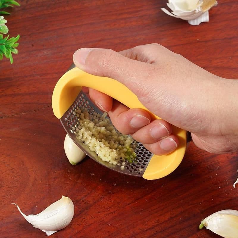 image-Stainless Steel Garlic Masher Garlic Press Household Manual Curve Fruit Vegetable Tools Kitchen Gadgets