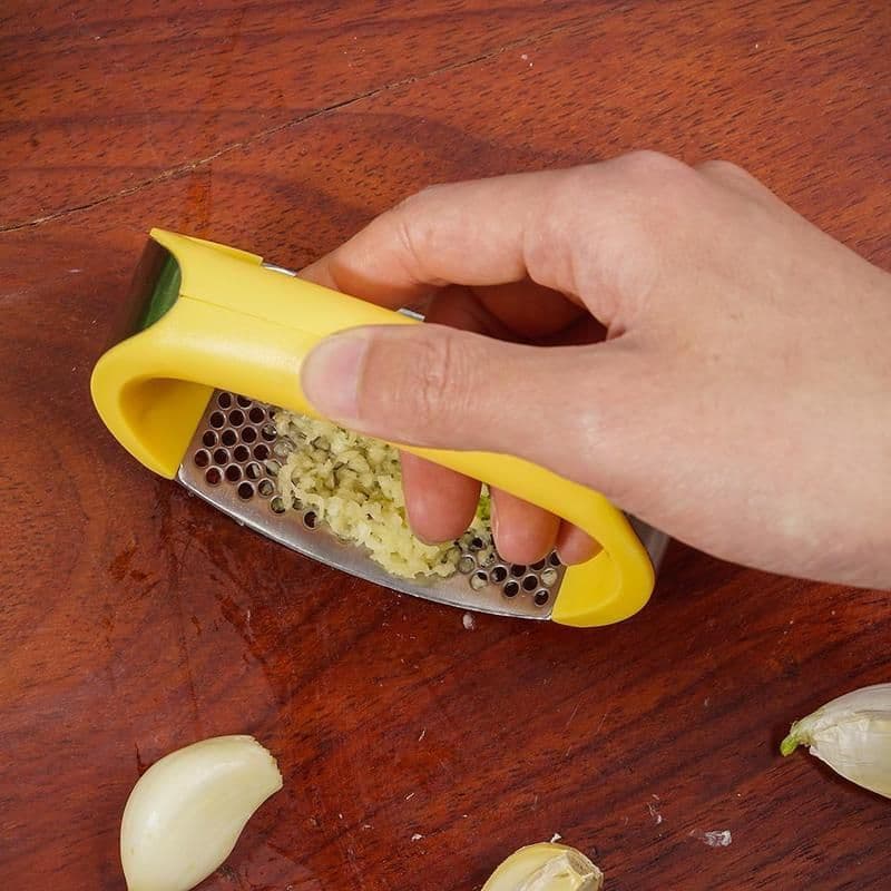 image-Stainless Steel Garlic Masher Garlic Press Household Manual Curve Fruit Vegetable Tools Kitchen Gadgets
