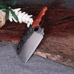 image-Forged Large Thick Ring Small Kitchen Knife Butcher Knife Slicing Knife