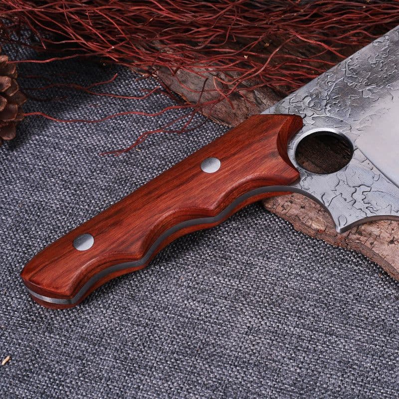 image-Forged Large Thick Ring Small Kitchen Knife Butcher Knife Slicing Knife