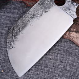 image-Forged Large Thick Ring Small Kitchen Knife Butcher Knife Slicing Knife