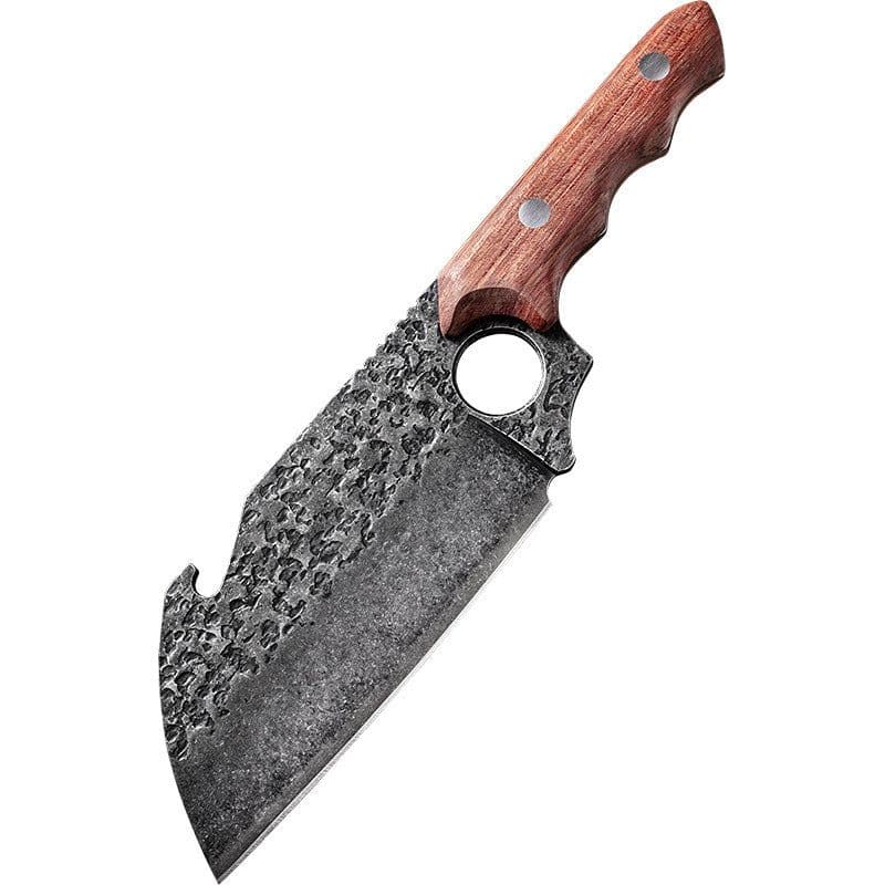 image-Forged Large Thick Ring Small Kitchen Knife Butcher Knife Slicing Knife