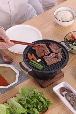 image-Mini BBQ Grill Alcohol Stove Home Smokeless Barbecue Grill Outdoor BBQ Plate Roasting Meat Tools