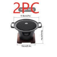 image-Mini BBQ Grill Alcohol Stove Home Smokeless Barbecue Grill Outdoor BBQ Plate Roasting Meat Tools