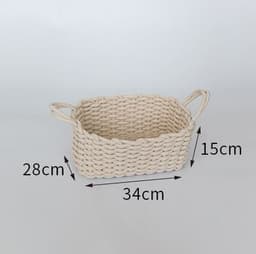 image-Nordic Wind Hand-woven Thick Cotton Rope Storage Box Simple Storage Basket