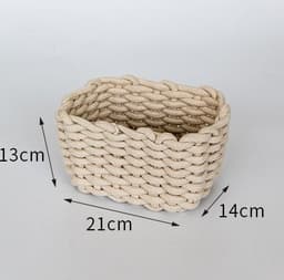image-Nordic Wind Hand-woven Thick Cotton Rope Storage Box Simple Storage Basket