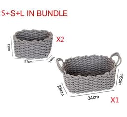 image-Nordic Wind Hand-woven Thick Cotton Rope Storage Box Simple Storage Basket